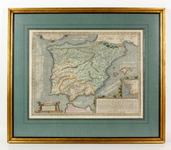 Appraisal: - Ortelius Hispaniae Ve Teris Descripto Engraved Map Abraham Ortelius