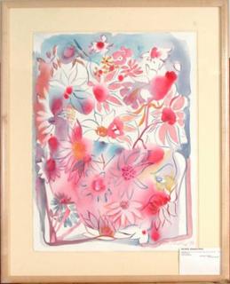 Appraisal: Becker Elisabeth Maria American born in France pink daisies watercolor