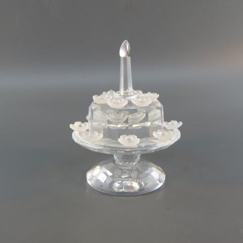 Appraisal: Swarovski Crystal Figurine of a Cake on Stand signed excellent