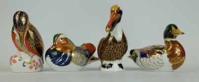 Appraisal: Royal Crown Derby Paperweights Kingfisher Mandarin Duck Mallard Duck and