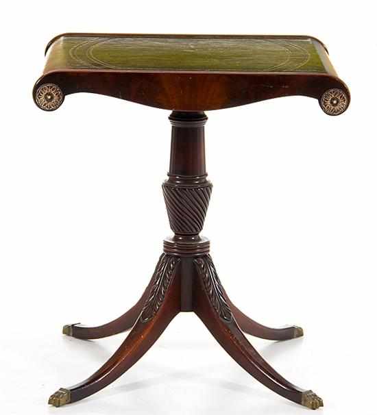 Appraisal: Classical style mahogany and leather table th century rectangular top