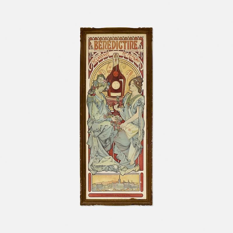 Appraisal: Alphonse Mucha Benedictine poster from Maxim's Chicago Alphonse Mucha Benedictine