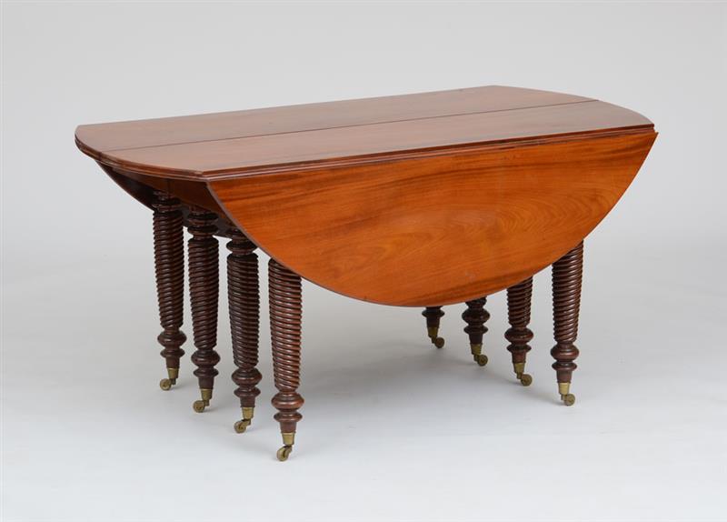 Appraisal: LOUIS PHILIPPE MAHOGANY EXTENTION DINING TABLE The central two board