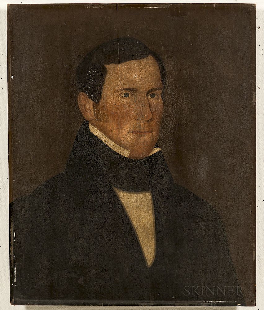 Appraisal: American School Mid- th Century Portrait of a Man in