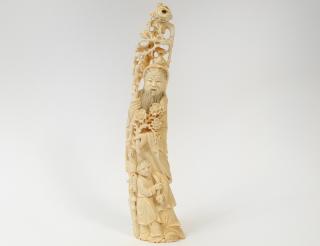 Appraisal: CARVED IVORY GROUP CARVED IVORY EMPEROR AND EMPRESS SET OF