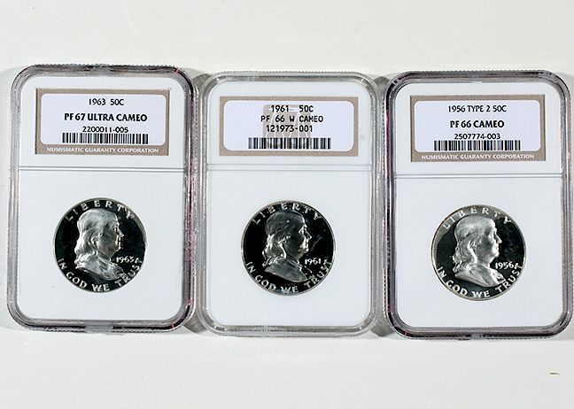 Appraisal: Franklin Proof Halves type proof cameo proof ultra cameo proof