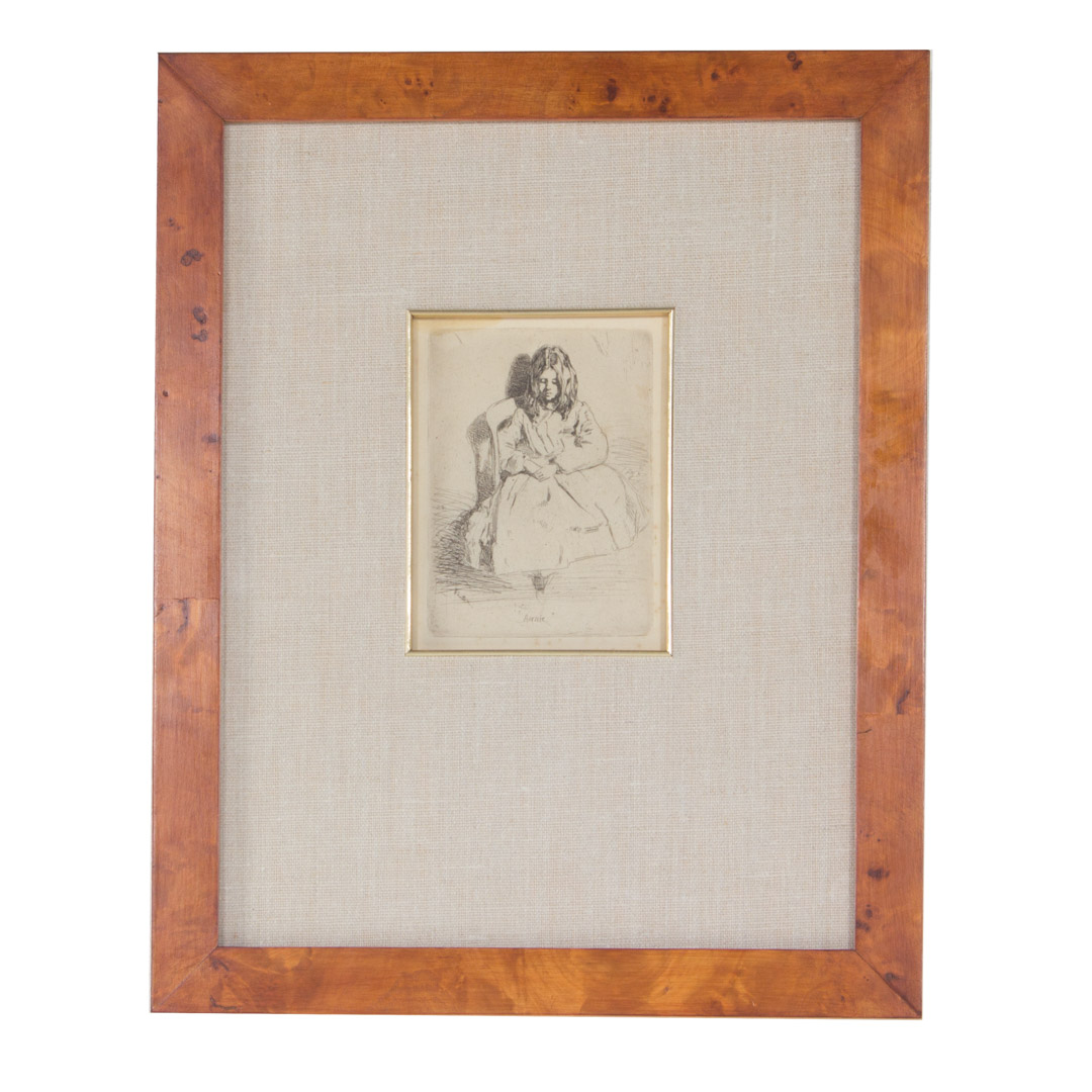 Appraisal: J A M Whistler Annie Seated etching James Abbot McNeill