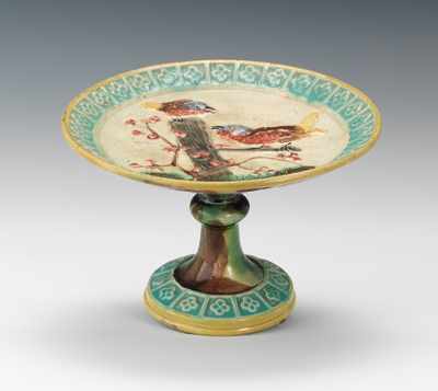 Appraisal: A Majolica Bird Tazza by Morley Co Signed H in