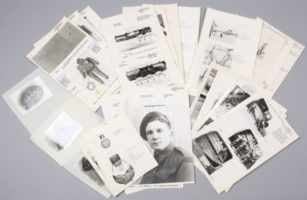 Appraisal: Grouping of wartime photographs of British Airborne equipment contained in