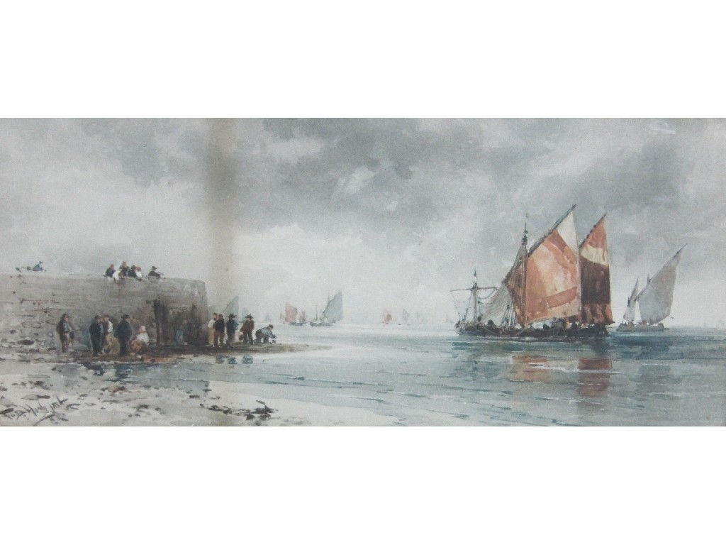 Appraisal: Lithograph not Watercolour Continental harbour scene signed lower left