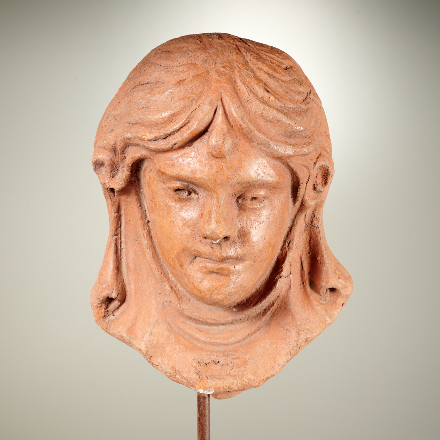 Appraisal: MODERN SCHOOL SCULPTURE Modern School th c sculpted terracotta head