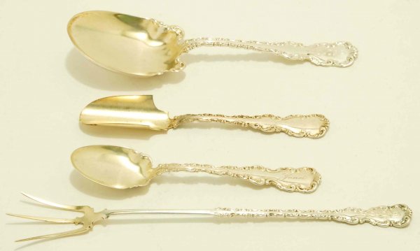 Appraisal: Four Whiting Louis XV sterling silver serving pieces One -