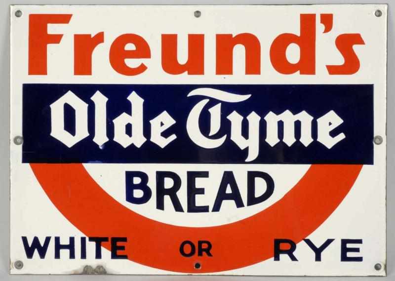 Appraisal: Porcelain Freund's Olde Tyme Bread Sign Description Circa s Great