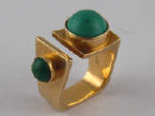 Appraisal: A yellow metal tests carat gold turquoise ring of geometrical