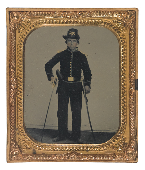 Appraisal: CIVIL WAR Union officer wearing a hardee hat holster and