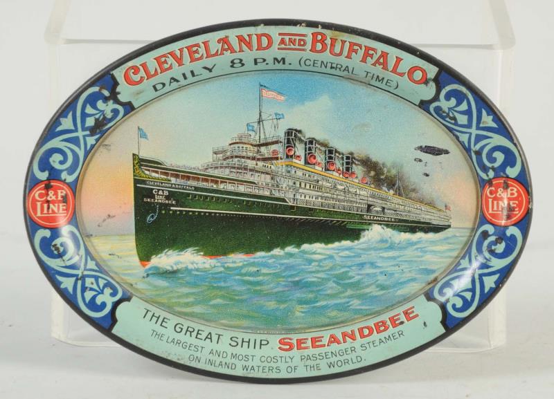 Appraisal: Cleveland Buffalo Lines Tip Tray This tip tray depicts the