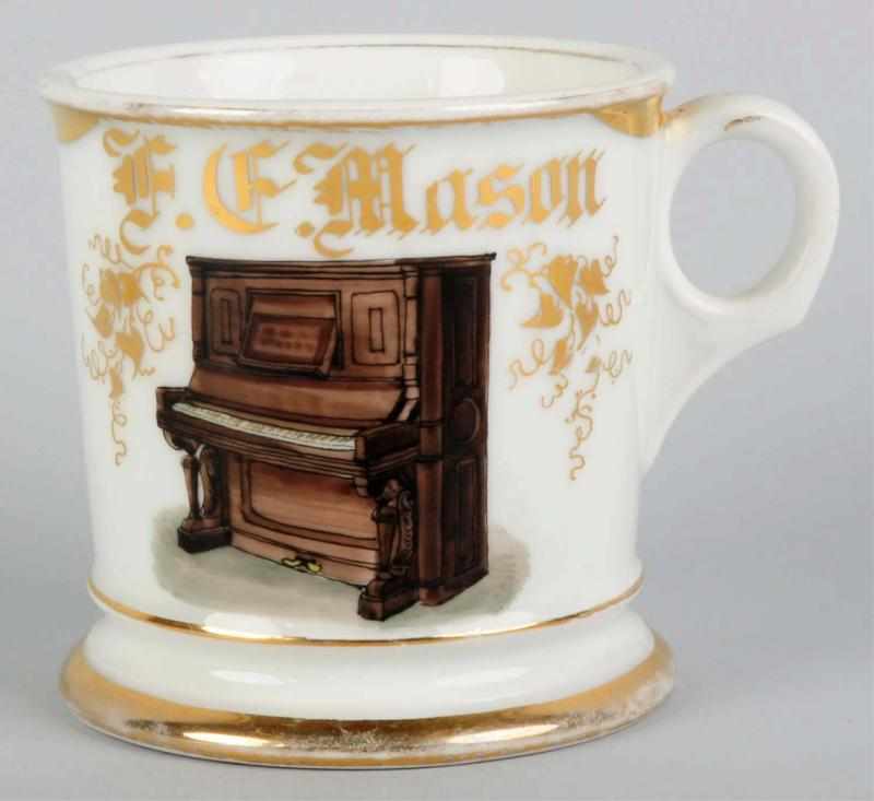 Appraisal: Piano Maker Shaving Mug Gilt name F C Mason Stamped