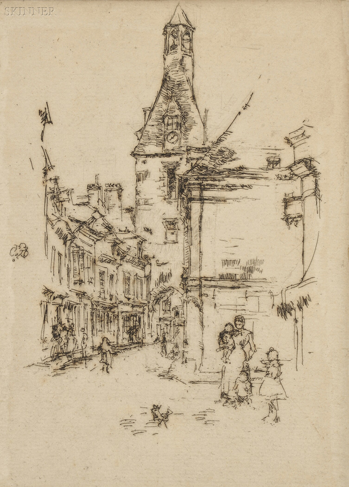 Appraisal: James Abbott McNeill Whistler American - Clock-Tower Amboise Kennedy Monogrammed