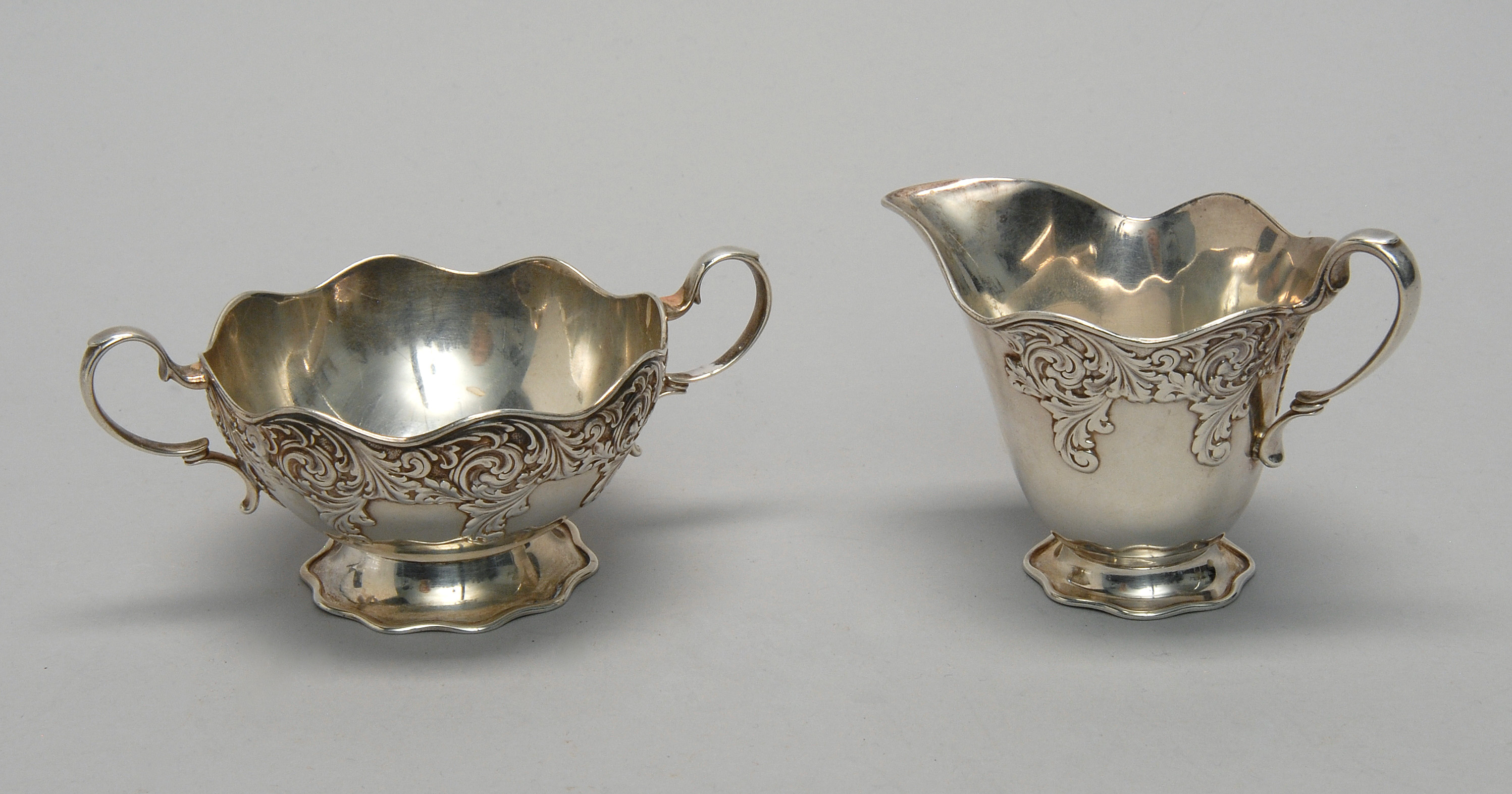 Appraisal: TIFFANY CO STERLING SILVER SUGAR AND CREAMER SET In an