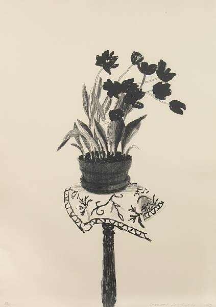 Appraisal: David Hockney British born Black Tulips T Lithograph on Rives