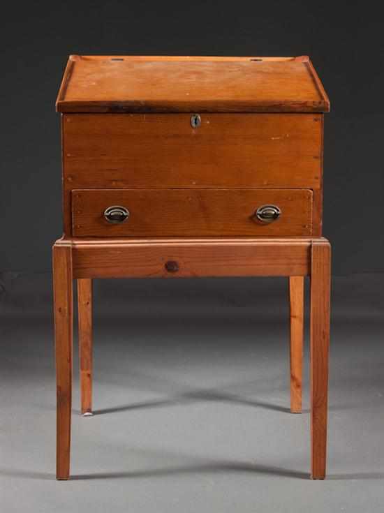 Appraisal: American Vernacular pine schoolmaster's desk first quarter- th century in