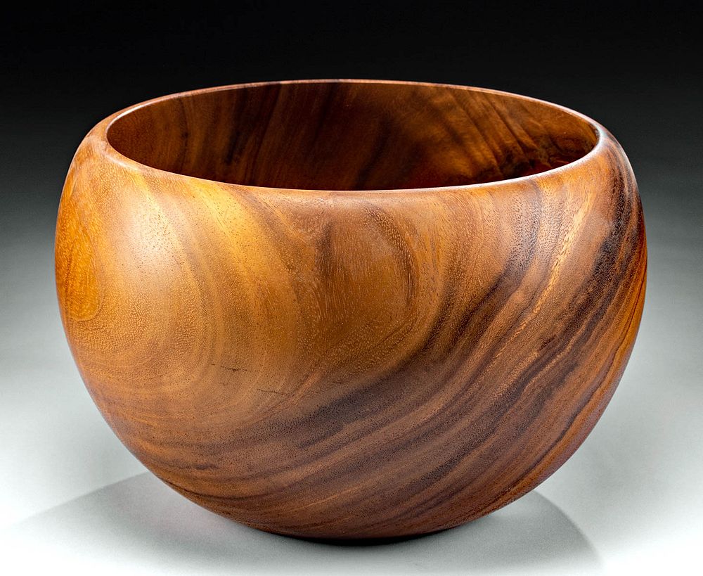 Appraisal: th C Hawaiian Milo Wood Bowl Oceania North Pacific Hawaii