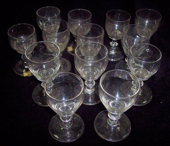 Appraisal: A set of five th Century port glasses and sundry