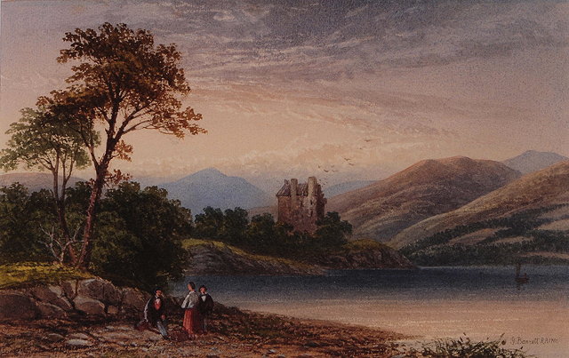 Appraisal: CIRCLE OF GEORGE BARRETT - Figures by a Scottish lake