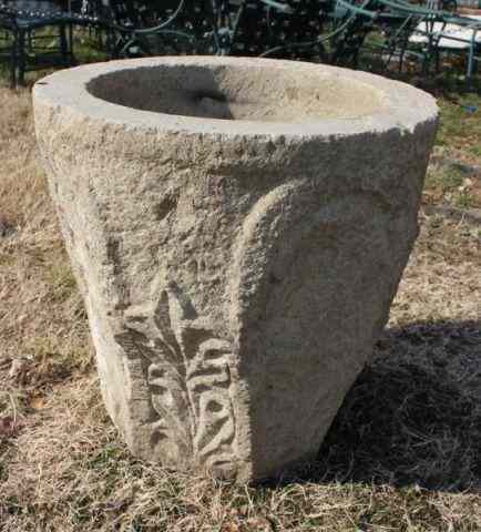 Appraisal: th Century Gothic Style Carved Stone Urn From a Westport