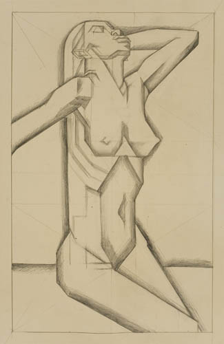 Appraisal: EMIL BISTTRAM Standing Nude Pencil on cream wove paper squared