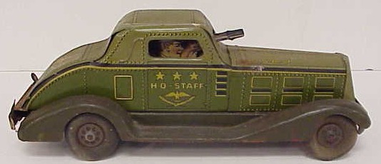 Appraisal: Marx wind-up army car marked H Q - Staff U