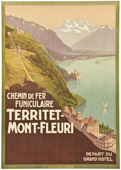 Appraisal: ANONYMOUSTERRITET-MONT-FLEURI Lithograph in colors c printed by Corbaz S A