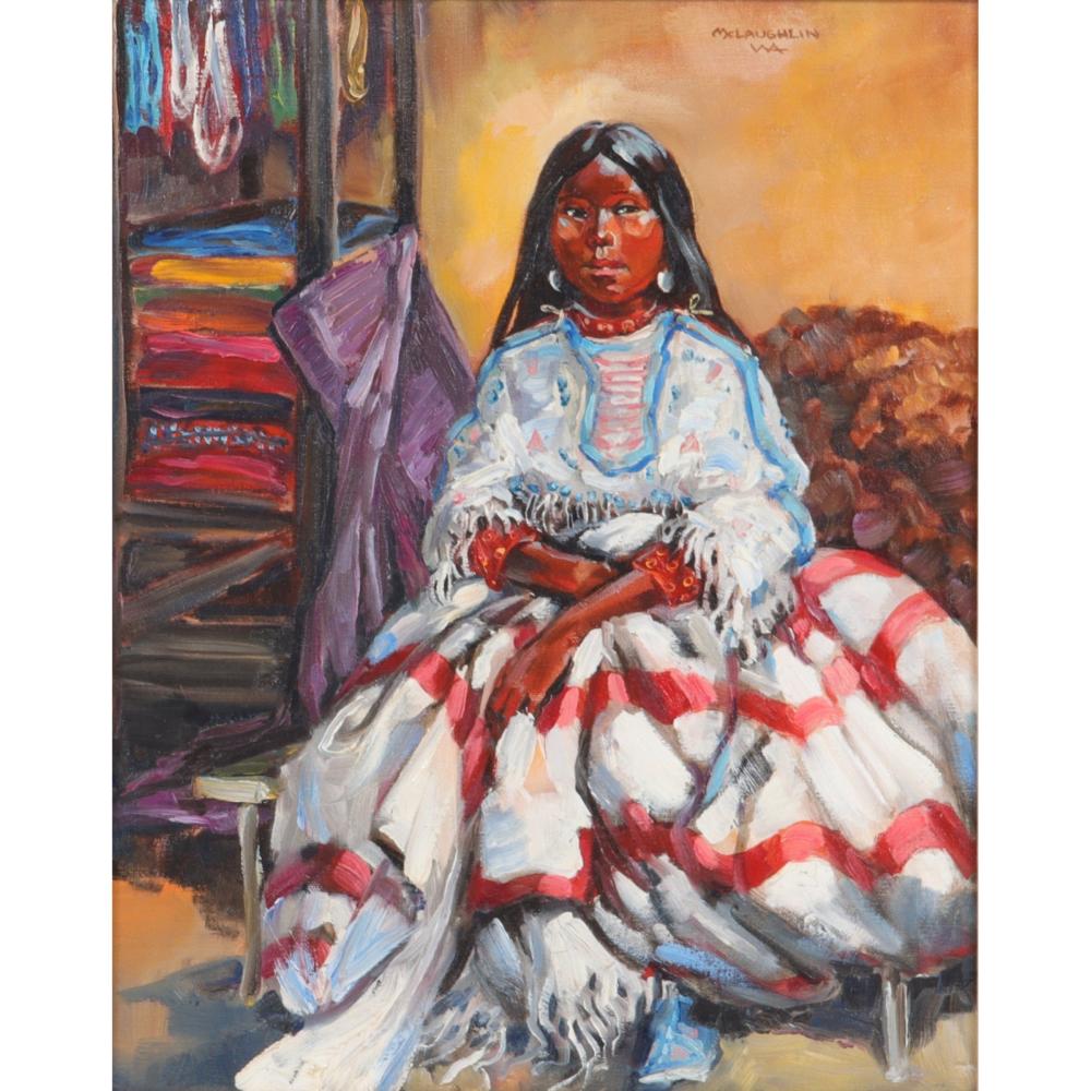 Appraisal: NANCY POWELL MCLAUGHLIN MONTANA - UNTITLED NATIVE AMERICAN GIRL OIL