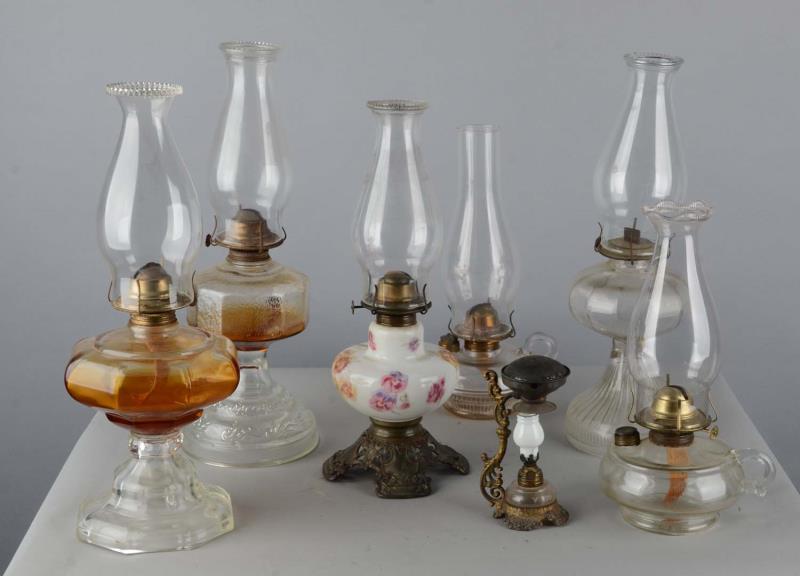 Appraisal: Lot of Kerosene Lamps A variety of fancy lamps each