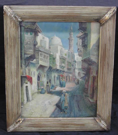 Appraisal: Continental School Late th Century Orientalist Street Scene oil on