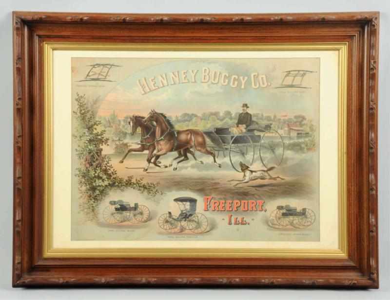 Appraisal: Henney Buggy Company Advertising Paper Sign Circa late s Made