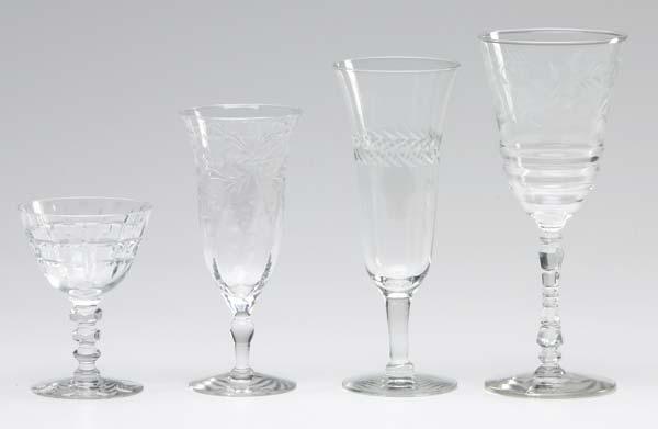 Appraisal: MIXED STEMWARE LOT Including twelve sherry nineteen large cordials and