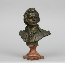 Appraisal: Hans M ller Austrian b Mozart cast bronze on orange