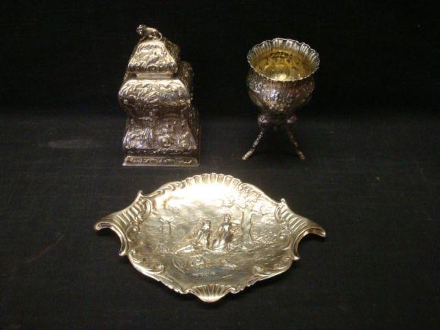 Appraisal: Possibly Silver Items Tray sugar and jar Approx troy oz