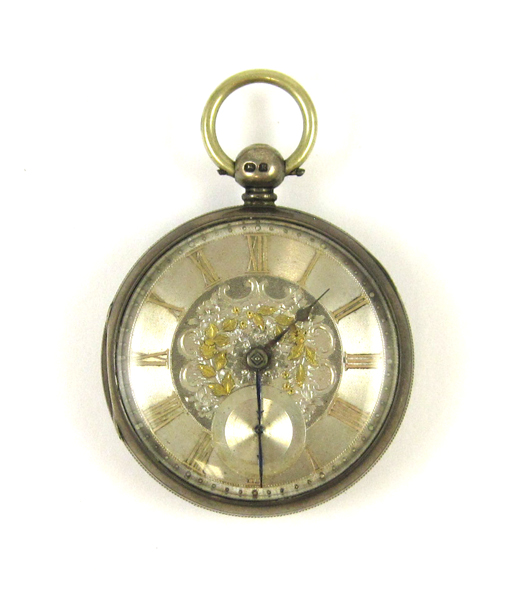 Appraisal: ENGLISH SILVER KEY WIND OPEN FACE POCKET WATCH Joseph John