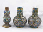 Appraisal: A pair of th th century Chinese cloisonne vases finely