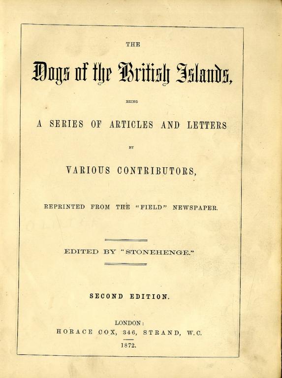 Appraisal: WALSH JOHN HENRY THE DOGS OF THE BRITISH ISLANDS BEING