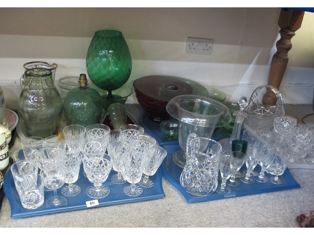 Appraisal: Five trays of assorted glassware - crystal drinking glasses etc