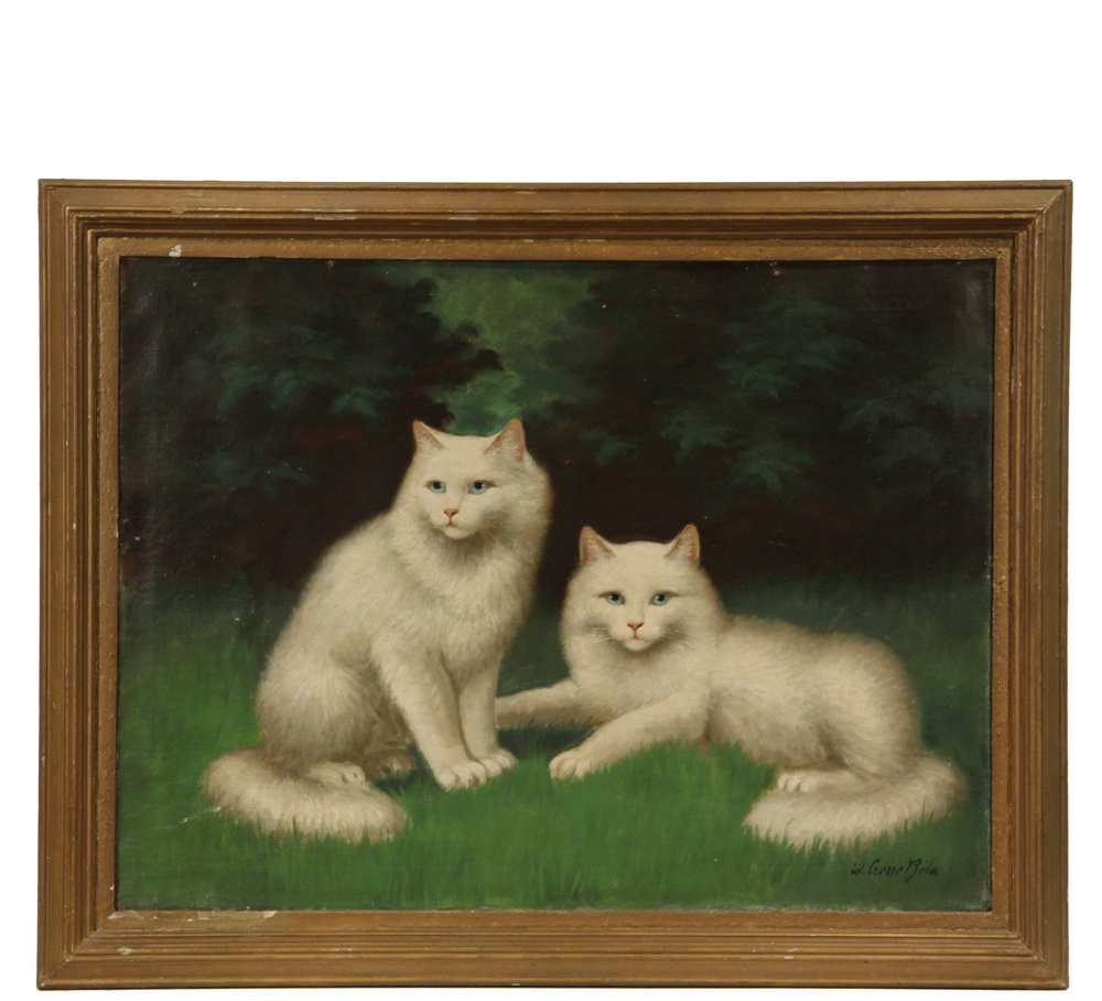 Appraisal: FOLK ART CAT PORTRAIT - Late th c Portrait of