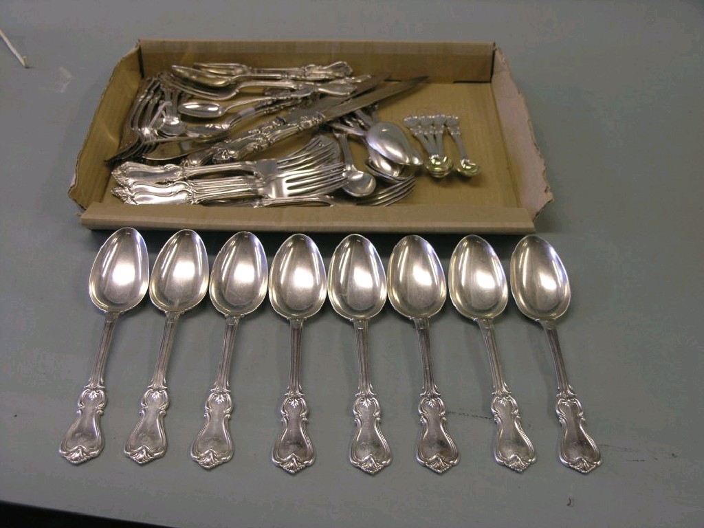 Appraisal: An early Victorian silver suite of cutlery by Elizabeth Eaton