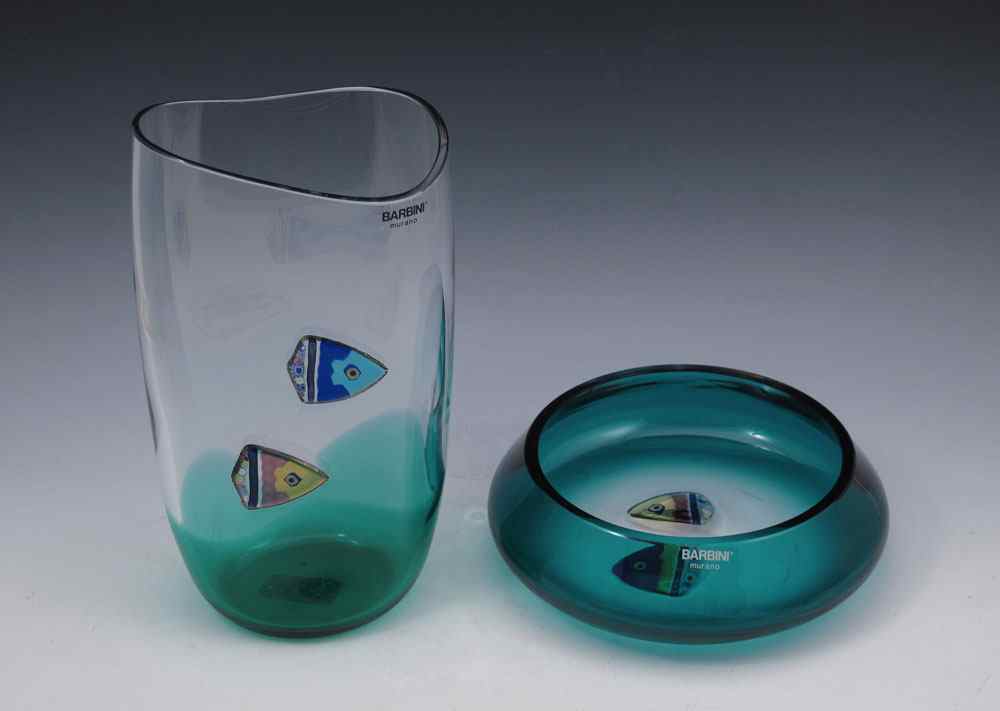 Appraisal: PIECE BARBINI ITALIAN ART GLASS VASE BOWL To include Vase