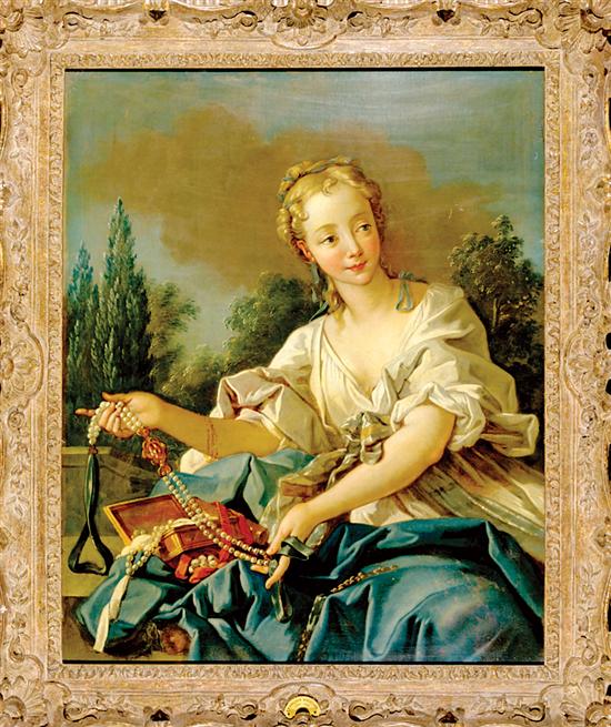 Appraisal: Francois Boucher after French - TREASURED GEMS oil on canvas