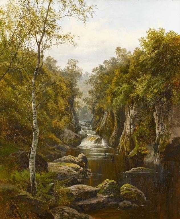 Appraisal: CHARLES WILDE - A SEQUESTERED WATERFALL signed and dated '