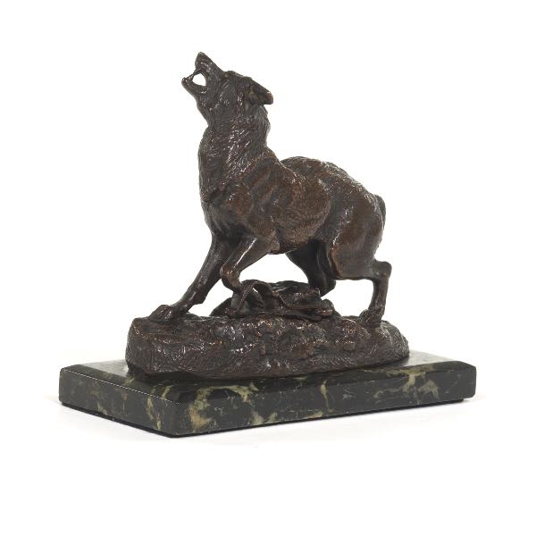 Appraisal: ANTOINE-LOUIS BARYE FRENCH - x x sculpture Loup pris au