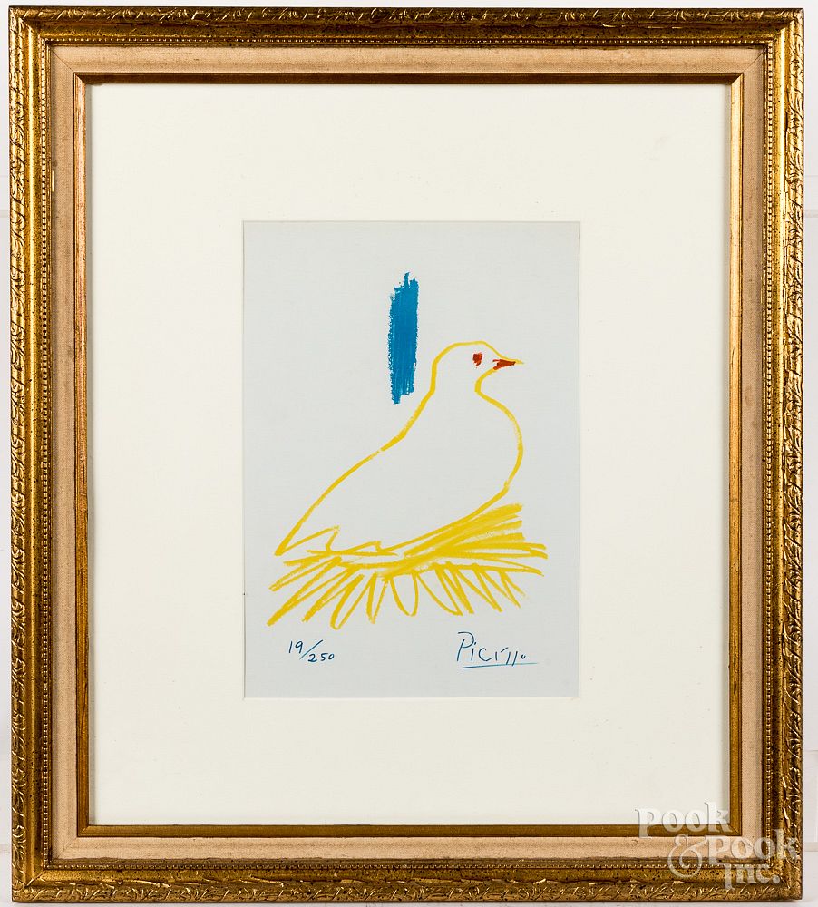 Appraisal: Pablo Picasso print of a dove Pablo Picasso print of